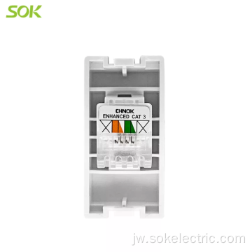 RJ11 4 kabel Tel Socket Outlet Modular kanggo plastik